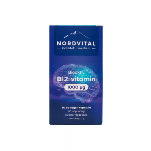 Nordvital B12-vitamin 1000 mcg 60 db vegán kapszula