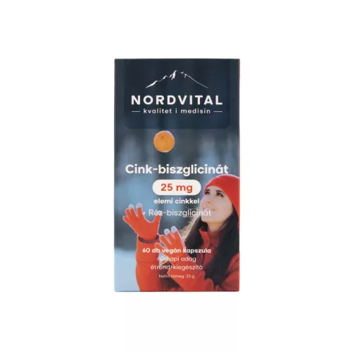 Nordvital Cink-biszglicinát + Réz 60 db vegán kapszula