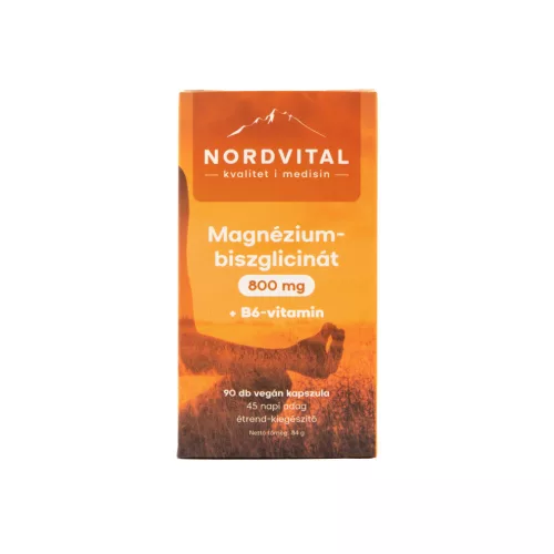 Nordvital Magnézium-biszglicinát + B6 90 db kapszula