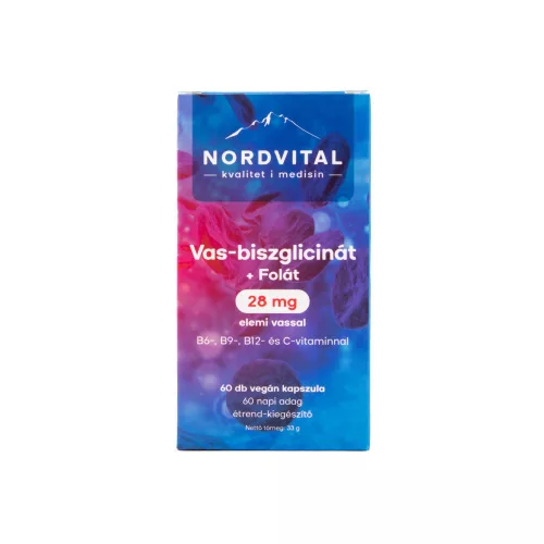 Nordvital Vas-biszglicinát 60 db vegán kapszula