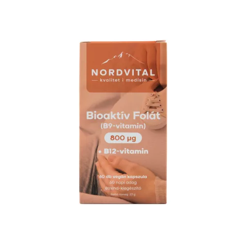 Nordvital Bioaktív Folát (B9-vitamin) 800 mcg 60 db vegán kapszula