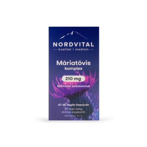 Nordvital Máriatövis komplex 210 mg 60 db vegán kapszula