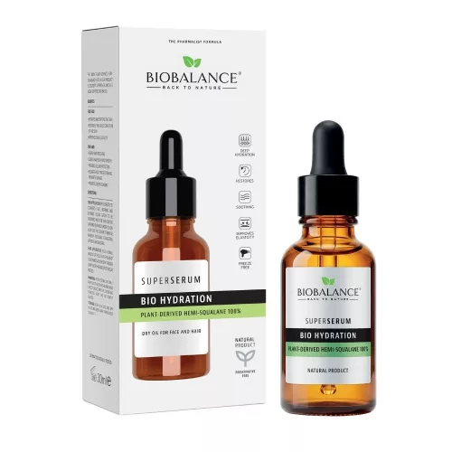 BioBalance Hidratáló Szuperszérum bio hemi-szkvalánnal arcra és hajra 30 ml
