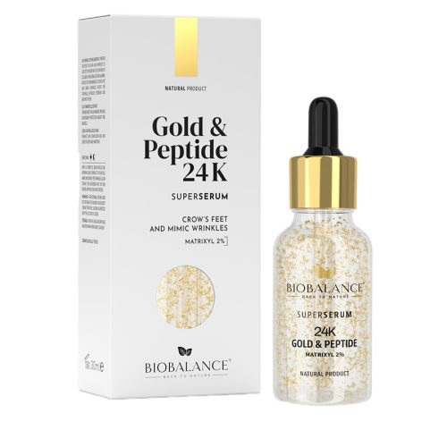 BIOBALANCE SZUPERSZÉRUM ARCRA 24 KARÁTOS ARANNYAL ÉS PEPTIDEKKEL 30ML