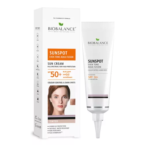BIOBALANCE SZÍNEZETT HIDRATÁLÓ ÉS BŐRKIEGYENLÍTŐ FÉNYVÉDŐ ARCKRÉM SPF50+ 40ML