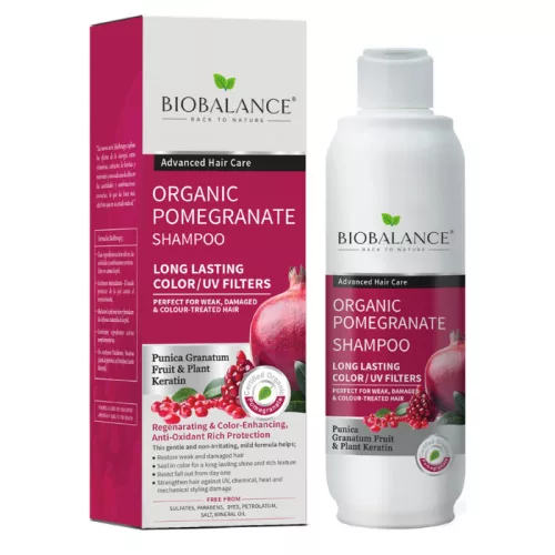 BioBalance Színvédő sampon bio gránátalmával festett hajra 330 ml