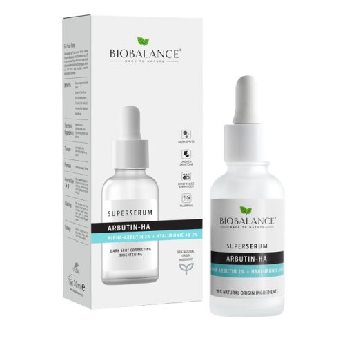 BIOBALANCE  ALFA-ARBUTIN ÉS HIALURONSAVAS SZUPERSZÉRUM 30ML