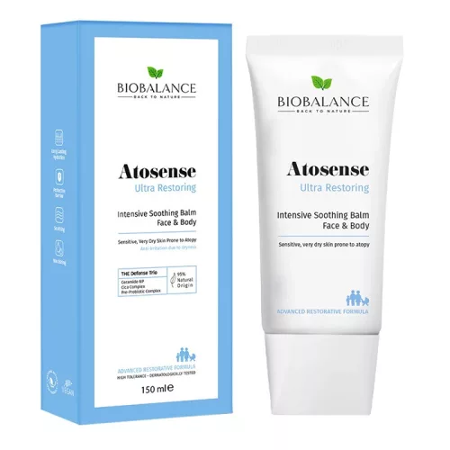 BIOBALANCE  ATOSENSE NYUGTATÓ BALZSAM ARCRA ÉS TESTRE 150 ML
