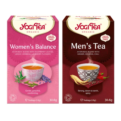 Yogi Tea® Női egyensúly bio tea + Bio tea férfiaknak