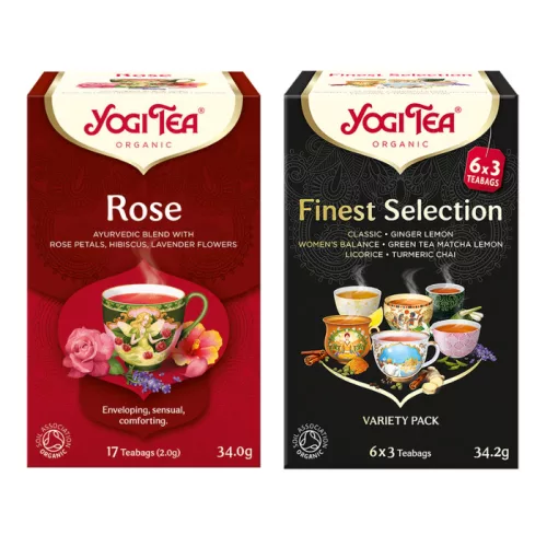 Yogi Tea® Rózsa bio tea + Bio Teaválogatás a legfinomabbakból