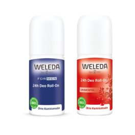   Weleda Gránátalmás golyós dezodor 24h, 50ml + Weleda Golyós dezodor férfiaknak 24h, 50ml