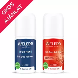   Weleda Gránátalmás golyós dezodor 24h, 50ml + Weleda Golyós dezodor férfiaknak 24h, 50ml