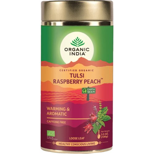 Organic India Tulsi Málna Őszibarac szálas bio tea