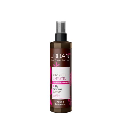 URBAN CARE Tápláló és hajtöredezés elleni öblítés nélküli hajápoló spray argánolajjal és keratinnal 200 ml