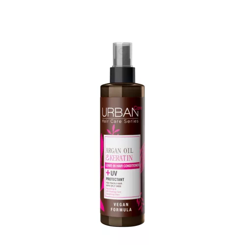 URBAN CARE Tápláló és hajtöredezés elleni öblítés nélküli hajápoló spray argánolajjal és keratinnal 200 ml