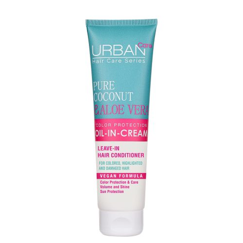 URBAN CARE Szín- és fényvédő öblítés nélküli krémes hajbalzsam kókuszolajjal és aloe verával 150 ml