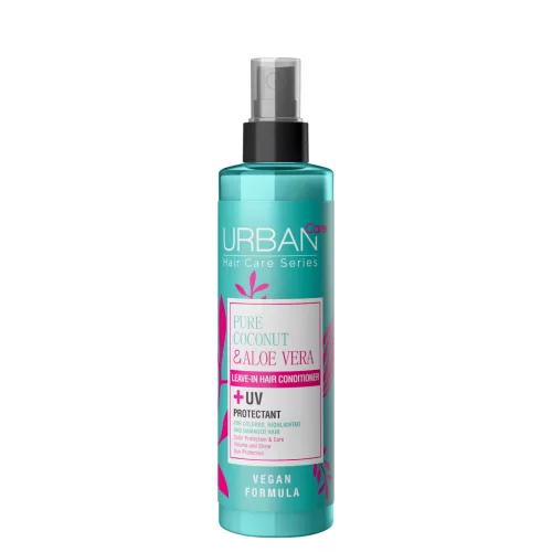 URBAN CARE Szín- és fényvédő öblítés nélküli hajápoló spray kókuszolajjal és aloe verával 200 ml
