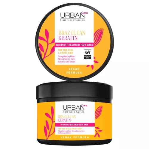 Urban Care Hajerősítő és -kiegyenesítő intenzív hajpakolás keratinnal száraz, fénytelen és szöszös hajra 230 ml