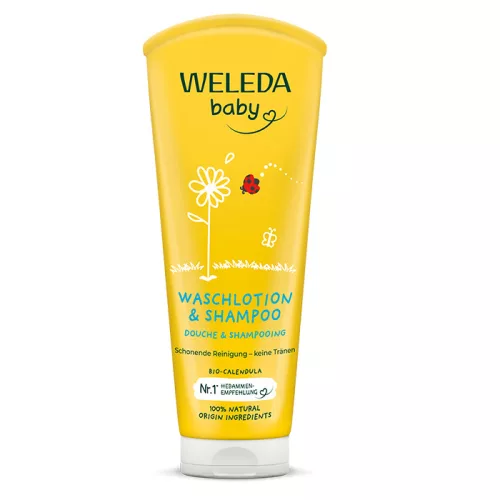 Weleda Natúr baba tusfürdő és sampon bio körömvirággal 200 ml