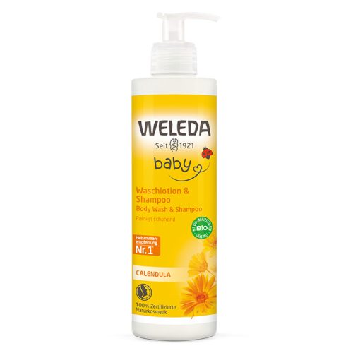 Weleda Bio körömvirágos natúr baba tusfürdő és sampon 400ml