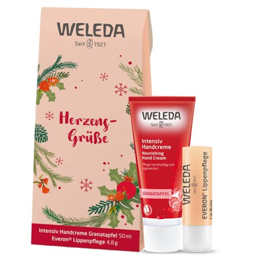 Weleda szett Gránátalmás regeneráló kézkrém 50 ml +Everon® ajakápoló értékes növényi viasszal 4,8 g