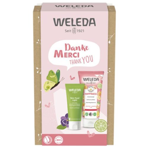 Weleda Könnyed boldogság ajándékcsomag, aroma krémtusfürdő Happiness 200ml+ Skin Food Light 75ml